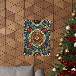 Folk Floral Pattern, Iranian Inspired 01 - 18 in x 24 in Matte Poster
