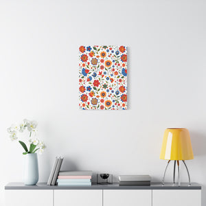 Mexican Floral Fiesta Pattern 014 - 18 in x 24 in Matte Canvas, Stretched, 1.25 in