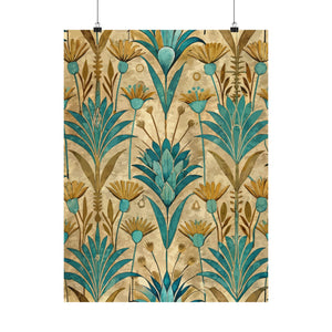Folk Floral Pattern, Egyptian Inspired 01 - 18 in x 24 in Matte Poster