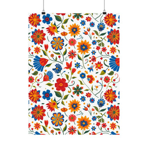 Mexican Floral Fiesta Pattern 014 - 18 in x 24 in Matte Poster