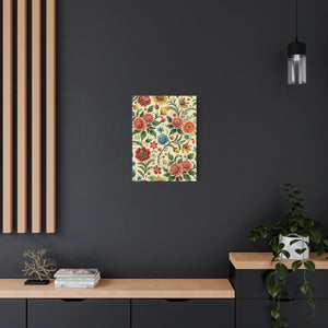 Folk Floral Pattern, Romanian Inspired 03 - 18 in x 24 in Matte Canvas, Stretched, 1.25 in