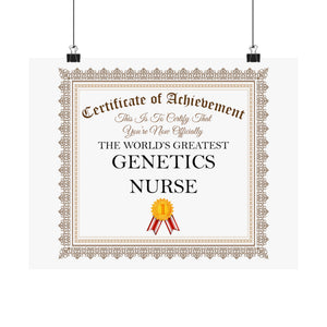 World's Greatest Genetics Nurse - 14 in x 11 in Matte Poster