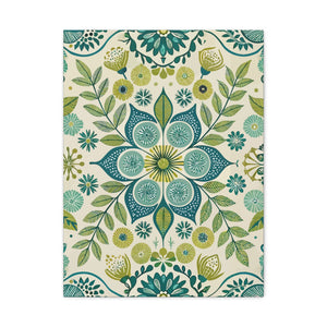 Folk Floral Pattern, Scandinavian Inspired 08 - 18 in x 24 in Matte Canvas, Stretched, 1.25 in