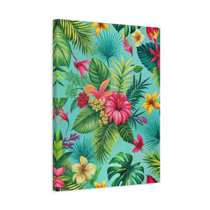 Folk Floral Pattern, Brazilian Inspired 04 - 18 in x 24 in Matte Canvas, Stretched, 1.25 in