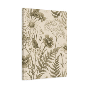 Wildflowers Pattern 126 - 18 in x 24 in Matte Canvas, Stretched, 1.25 in
