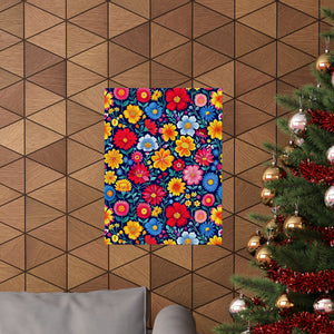 Mexican Floral Fiesta Pattern 048 - 18 in x 24 in Matte Poster