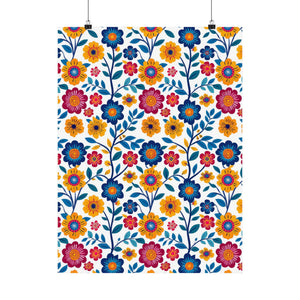 Mexican Floral Fiesta Pattern 002 - 18 in x 24 in Matte Poster