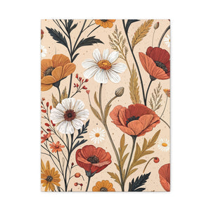 Wildflowers Pattern 033 - 18 in x 24 in Matte Canvas, Stretched, 1.25 in