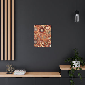 Folk Floral Pattern, Aboriginal Inspired 02 - 18 in x 24 in Matte Canvas, Stretched, 1.25 in