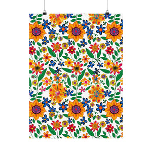 Mexican Floral Fiesta Pattern 007 - 18 in x 24 in Matte Poster