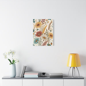 Wildflowers Pattern 004 - 18 in x 24 in Matte Canvas, Stretched, 1.25 in