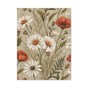 Wildflowers Pattern 136 - 18 in x 24 in Matte Canvas, Stretched, 1.25 in