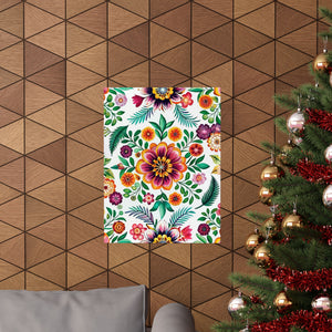 Folk Floral Pattern, Mexican Inspired 01 - 18 in x 24 in Matte Poster