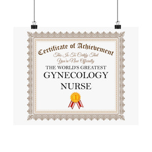 World's Greatest Gynecology Nurse - 14 in x 11 in Matte Poster