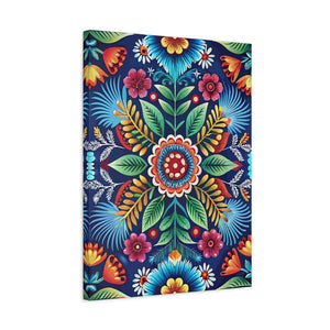 Folk Floral Pattern, Polish Inspired 03 - 18 in x 24 in Matte Canvas, Stretched, 1.25 in