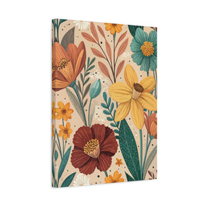 Wildflowers Pattern 171 - 18 in x 24 in Matte Canvas, Stretched, 1.25 in