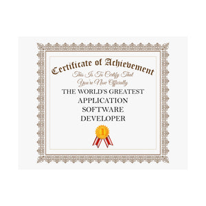 World's Greatest Application Software Developer - 14 in x 11 in Matte Poster