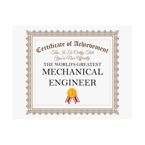 World's Greatest Mechanical Engineer - 14 in x 11 in Matte Poster