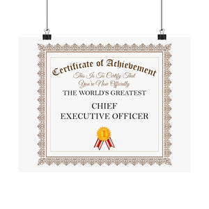 World's Greatest Chief Executive Officer - 14 in x 11 in Matte Poster