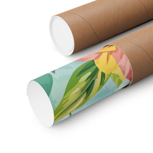 Folk Floral Pattern, Hawaiian Inspired 02 - 18 in x 24 in Matte Poster