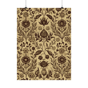 Folk Floral Pattern, Afghan Inspired 02 - 18 in x 24 in Matte Poster
