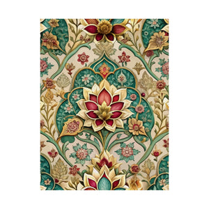 Folk Floral Pattern, Mughal Inspired 01 - 18 in x 24 in Matte Poster
