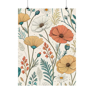 Wildflowers Pattern 065 - 18 in x 24 in Matte Poster