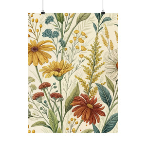 Wildflowers Pattern 029 - 18 in x 24 in Matte Poster