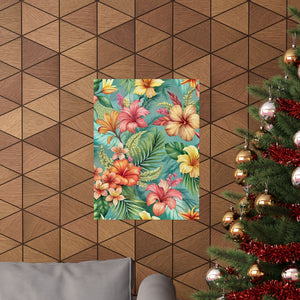 Folk Floral Pattern, Balinese Inspired 03 - 18 in x 24 in Matte Poster