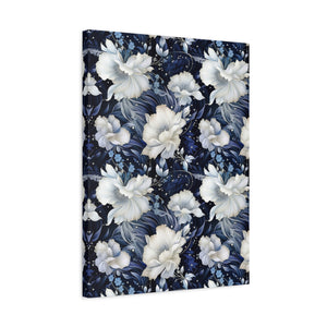 Nocturnal Bloom Pattern 007 - 18 in x 24 in Matte Canvas, Stretched, 1.25 in