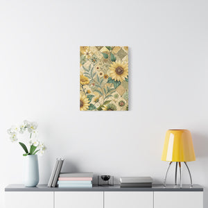 Folk Floral Pattern, Appalachian Inspired 03 - 18 in x 24 in Matte Canvas, Stretched, 1.25 in
