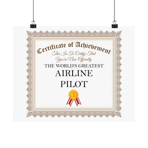 World's Greatest Airline Pilot - 14 in x 11 in Matte Poster