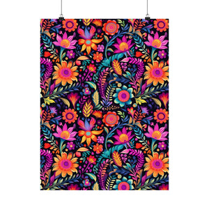 Mexican Floral Fiesta Pattern 059 - 18 in x 24 in Matte Poster