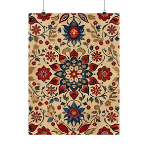 Folk Floral Pattern, Moroccan Inspired 09 - 18 in x 24 in Matte Poster