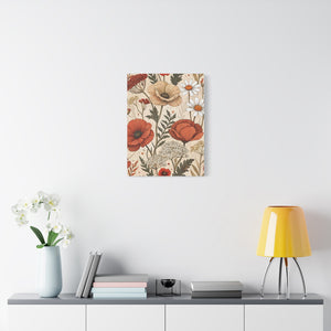 Wildflowers Pattern 039 - 18 in x 24 in Matte Canvas, Stretched, 1.25 in