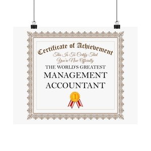 World's Greatest Management Accountant - 14 in x 11 in Matte Poster