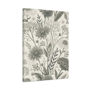 Wildflowers Pattern 072 - 18 in x 24 in Matte Canvas, Stretched, 1.25 in