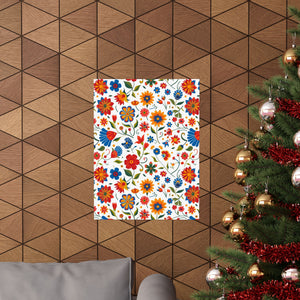 Mexican Floral Fiesta Pattern 014 - 18 in x 24 in Matte Poster