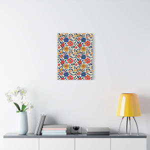 Mexican Floral Fiesta Pattern 042 - 18 in x 24 in Matte Canvas, Stretched, 1.25 in