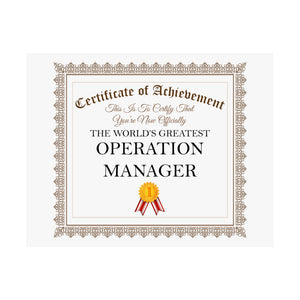 World's Greatest Operation Manager - 14 in x 11 in Matte Poster