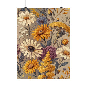 Wildflowers Pattern 024 - 18 in x 24 in Matte Poster