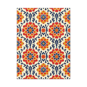 Mexican Floral Fiesta Pattern 047 - 18 in x 24 in Matte Canvas, Stretched, 1.25 in