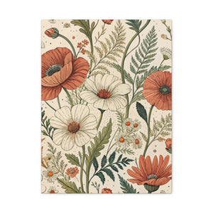 Wildflowers Pattern 017 - 18 in x 24 in Matte Canvas, Stretched, 1.25 in