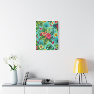 Folk Floral Pattern, Brazilian Inspired 04 - 18 in x 24 in Matte Canvas, Stretched, 1.25 in