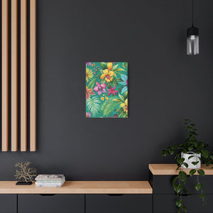 Folk Floral Pattern, Colombian Inspired 02 - 18 in x 24 in Matte Canvas, Stretched, 1.25 in