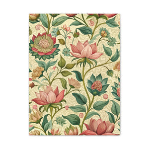 Folk Floral Pattern, Himalayan Inspired 01 - 18 in x 24 in Matte Canvas, Stretched, 1.25 in