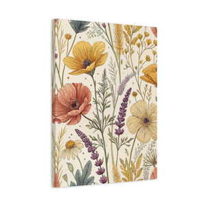 Wildflowers Pattern 005 - 18 in x 24 in Matte Canvas, Stretched, 1.25 in