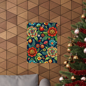 Folk Floral Pattern, Romanian Inspired 02 - 18 in x 24 in Matte Poster