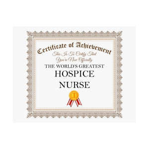 World's Greatest Hospice Nurse - 14 in x 11 in Matte Poster