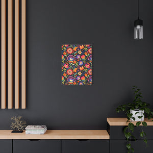 Mexican Floral Fiesta Pattern 052 - 18 in x 24 in Matte Canvas, Stretched, 1.25 in
